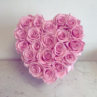 FLOWERBOX COEUR ROSES ÉTERNELLES