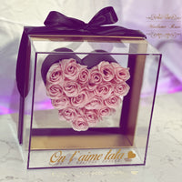 FLOWERBOX CADRE COEUR ROSES DE SAVON