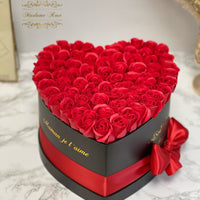 FLOWERBOX COEUR ROSES DE SAVON